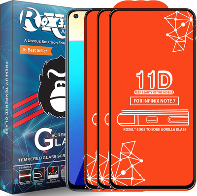 Roxel Edge To Edge Tempered Glass for Infinix Note 7(Pack of 3)