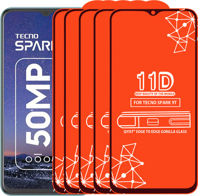 Qyist Edge To Edge Tempered Glass for Tecno Spark 9T(Pack of 5)