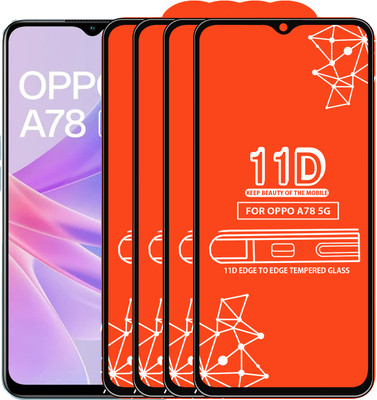 Roxel Edge To Edge Tempered Glass for Oppo A78 5G(Pack of 4)