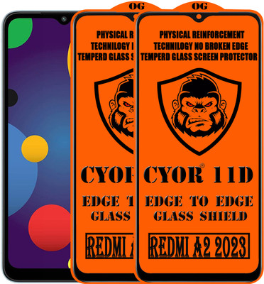CYOR Edge To Edge Tempered Glass for REDMI A2 2023(Pack of 2)