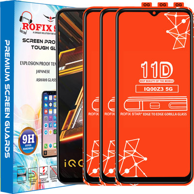 Rofix star Edge To Edge Tempered Glass for IQ00 Z3 5G(Pack of 3)