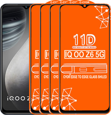 CYOR Edge To Edge Tempered Glass for IQOO Z6 5G(Pack of 4)