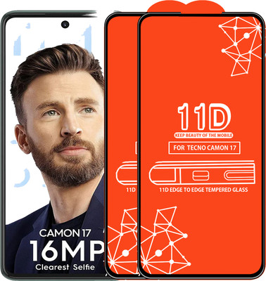 Roxel Edge To Edge Tempered Glass for Tecno Camon 17(Pack of 2)