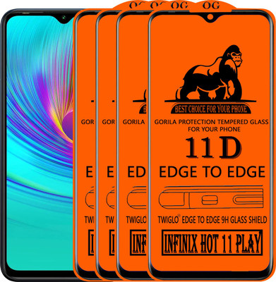 TWIGLO Edge To Edge Tempered Glass for INFINIX HOT 11 PLAY(Pack of 4)