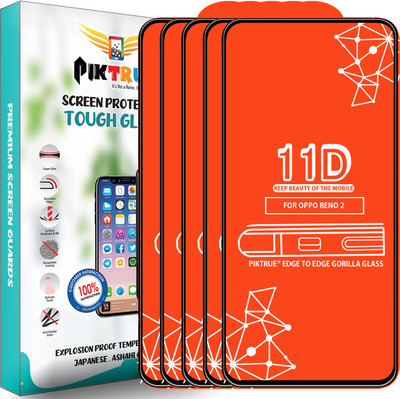 PikTrue Edge To Edge Tempered Glass for OPPO Reno 2(Pack of 5)