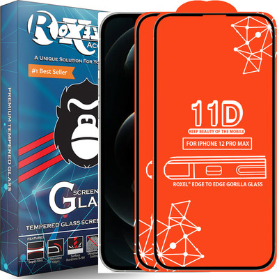 Roxel Edge To Edge Tempered Glass for Iphone 12 Pro Max(Pack of 2)