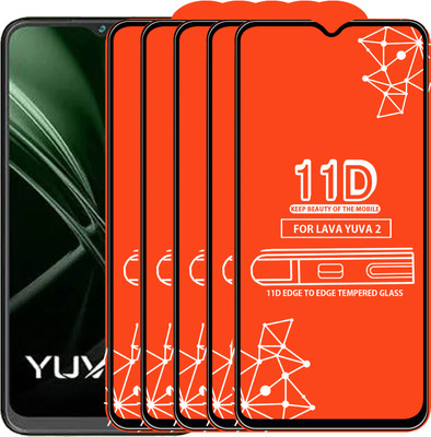 Roxel Edge To Edge Tempered Glass for Lava Yuva 2(Pack of 5)