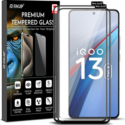 FAVJIP Edge To Edge Tempered Glass for iQoo 13 5G, iQoo 13, Screen Guard Protector with Easy Installation Kit(Pack of 2)