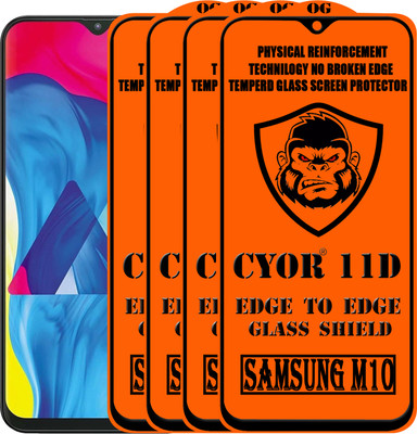 CYOR Edge To Edge Tempered Glass for Samsung Galaxy M10(Pack of 4)