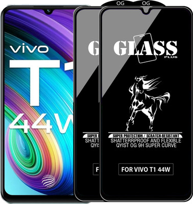 Qyist Edge To Edge Tempered Glass for VIVO T1 44W(Pack of 2)