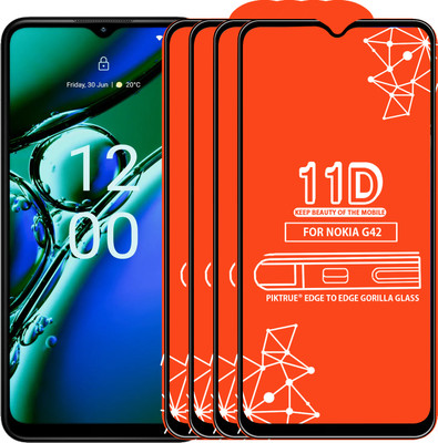 PikTrue Edge To Edge Tempered Glass for NOKIA G42(Pack of 4)