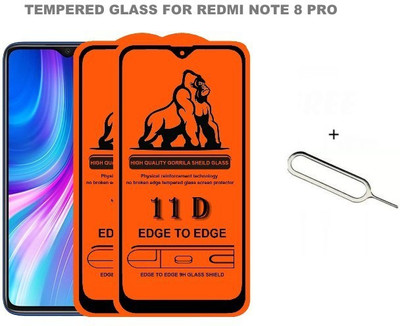 tendwell Edge To Edge Tempered Glass for Redmi Note 8 Pro(Pack of 2)