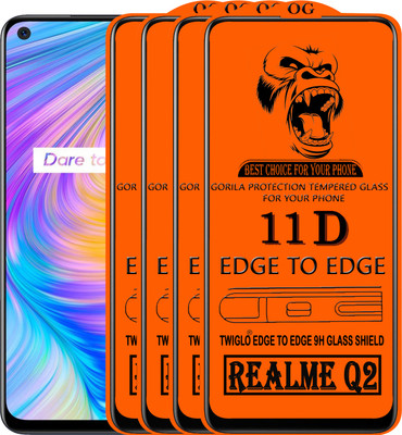 TWIGLO Edge To Edge Tempered Glass for REALME Q2(Pack of 4)