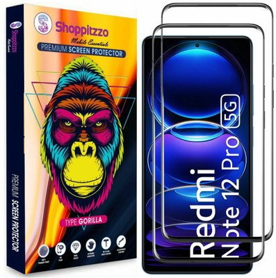 Shoppitzzo Edge To Edge Tempered Glass for Redmi Note 12 Pro 5G|Redmi Note 12 Pro Plus 5G**DuraGlass**Millitary Grade-Anti Explosion-Tempered Glass/Full Screen Coverage-Edge to Edge/9H Hardness/With Easy Installation Kit(Pack of 2)