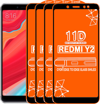 CYOR Edge To Edge Tempered Glass for Mi Redmi Y2(Pack of 4)