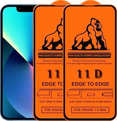 9H Edge To Edge Tempered Glass for Apple iPhone 13 Mini -9H-9H9H Hard 2.5D with Full Installation Kit(Pack of 2)