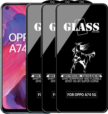 Qyist Edge To Edge Tempered Glass for OPPO A74 5G(Pack of 3)