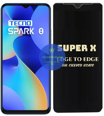 Crunk Edge To Edge Tempered Glass for Tecno Spark 8, Super X Edge Glass, Super X Tempered Glass, Super X Screen Protector(Pack of 1)