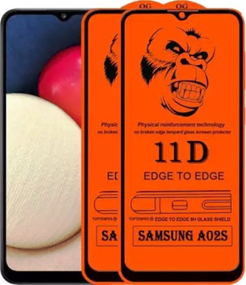 1DOLLAR Edge To Edge Tempered Glass for Samsung Galaxy A02S --9H Grade-Tempered Glass/Full Screen Coverage-Edge to Edge/9H Hardness/With Easy Installation Kit(Pack of 2)