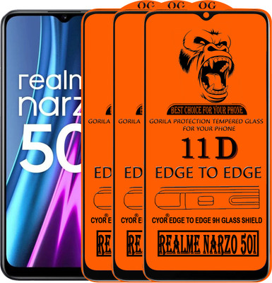 CYOR Edge To Edge Tempered Glass for REALME NARZO 50I(Pack of 3)