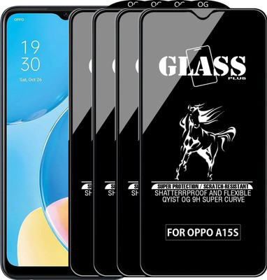 Qyist Edge To Edge Tempered Glass for OPPO A15S(Pack of 4)