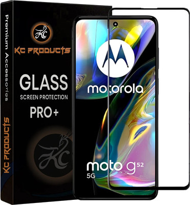KC PRODUCTS Edge To Edge Tempered Glass for MOTO G52 / Motorola G52, 5g with Easy Self Installation Kit(Pack of 1)