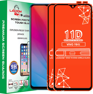 Laxdom Edge To Edge Tempered Glass for VIVO Y91I(Pack of 2)