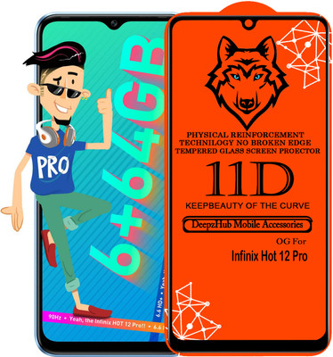 DeepzHub Edge To Edge Tempered Glass for Infinix Hot 12 Pro(Pack of 1)