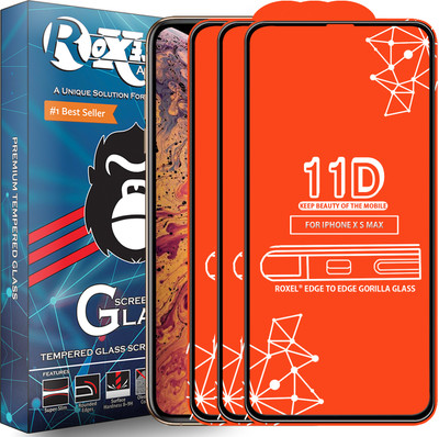 Roxel Edge To Edge Tempered Glass for Apple iPhone XS Max(Pack of 3)