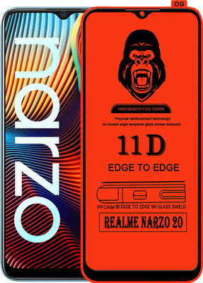Laxdom Edge To Edge Tempered Glass for REALME NARZO 20(Pack of 1)