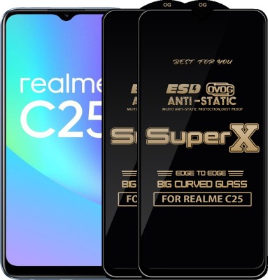 MGito Edge To Edge Tempered Glass for REALME C25(Pack of 2)