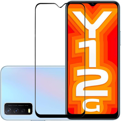 HIE POWER Edge To Edge Tempered Glass for Vivo Y20i-screen protector guard Full Edge to Edge 9H Full Glue FHD with Easy Installation kit(Pack of 1)