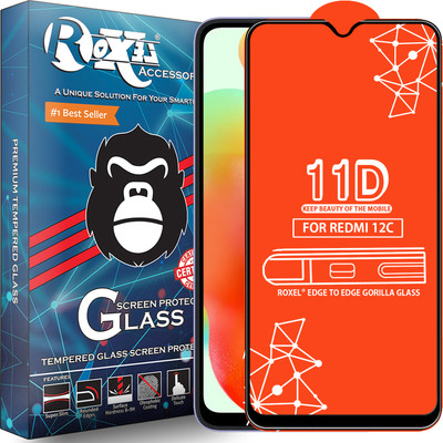 Roxel Edge To Edge Tempered Glass for Redmi 12C(Pack of 1)