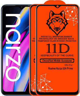 DeepzHub Edge To Edge Tempered Glass for Realme Narzo 50A Prime(Pack of 2)