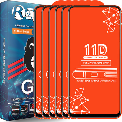 Roxel Edge To Edge Tempered Glass for Realme 6 Pro(Pack of 6)