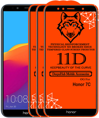 DeepzHub Edge To Edge Tempered Glass for Honor 7C(Pack of 3)