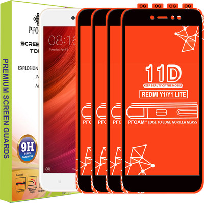 PFOAM Edge To Edge Tempered Glass for Mi Redmi Y1(Pack of 4)