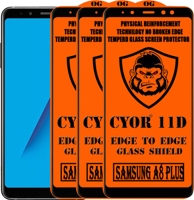 CYOR Edge To Edge Tempered Glass for SAMSUNG A8 PLUS(Pack of 3)