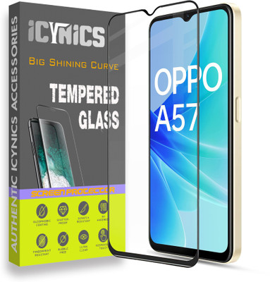 ICYNICS Edge To Edge Tempered Glass for Oppo A57, Anti-Fingerprint, Waterproof, Oil-resistant, Bubble-Free, Anti-Static with Full Screen Coverage & Easy Installation(Pack of 1)