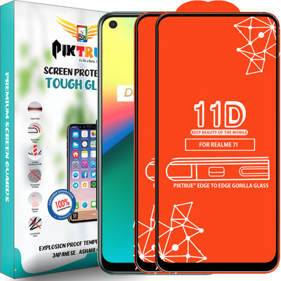 PikTrue Edge To Edge Tempered Glass for Realme 7I(Pack of 2)