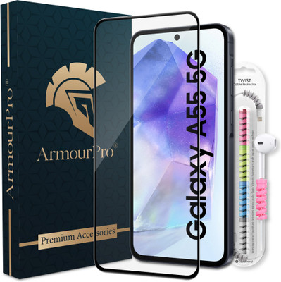 ArmourPro Edge To Edge Tempered Glass for Samsung Galaxy A55 5G, Samsung Galaxy A55, Samsung A55 5G, Samsung Galaxy A35 5G, Samsung Galaxy A35, Samsung A35 5G, OG Tempered Glass with Cable Protector(Pack of 1)