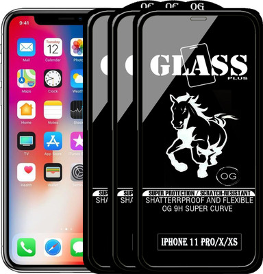 PFOAM Edge To Edge Tempered Glass for Apple iPhone XS(Pack of 3)