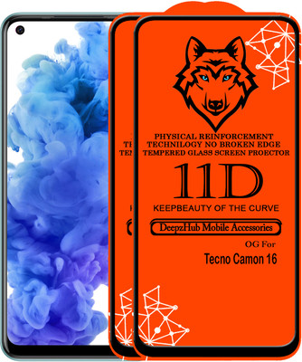 DeepzHub Edge To Edge Tempered Glass for Tecno Camon 16(Pack of 2)