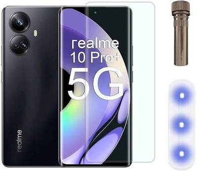 ansari brothers Edge To Edge Tempered Glass for Realme 10 Pro Plus UV Tempered Glass | Full Glue Edge-To-Edge Screen Protector | HD Clear, Anti-Scratch, Bubble-Free, Easy Installation(Pack of 1)