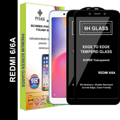 PFOAM Edge To Edge Tempered Glass for Mi Redmi 6A(Pack of 2)