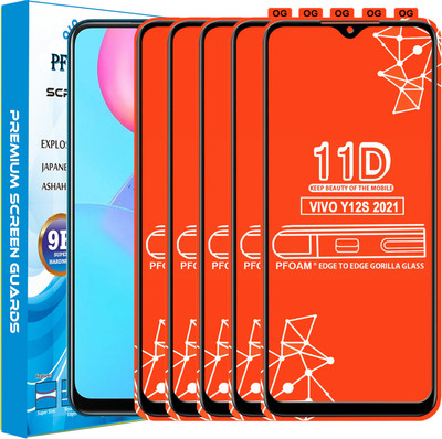 PFOAM Edge To Edge Tempered Glass for VIVO Y12S 2021(Pack of 5)