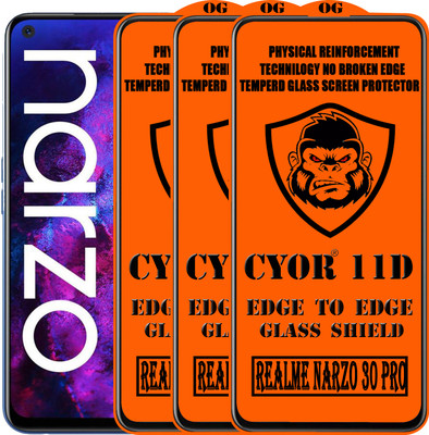 CYOR Edge To Edge Tempered Glass for REALME NARZO 30 PRO(Pack of 3)