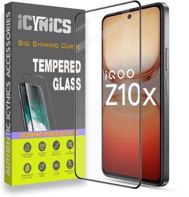 ICYNICS Edge To Edge Tempered Glass for IQOO Z10X 5G, Anti-Fingerprint, Waterproof, Oil-resistant, Bubble-Free, Anti-Static, Scratch Resistant Full Coverage with Wooden box to ensure safety(Pack of 1)