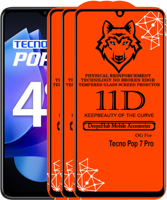 CRodible Edge To Edge Tempered Glass for Tecno Pop 7 pro(Pack of 3)