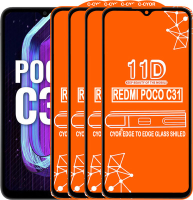 CYOR Edge To Edge Tempered Glass for REDMI POCO C31(Pack of 4)